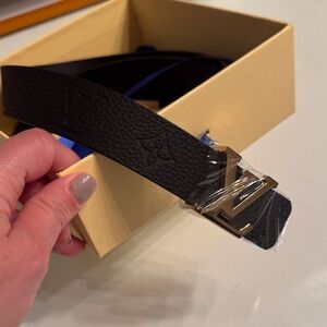 Black Designer Louis Vuitton Belt- Fake not real